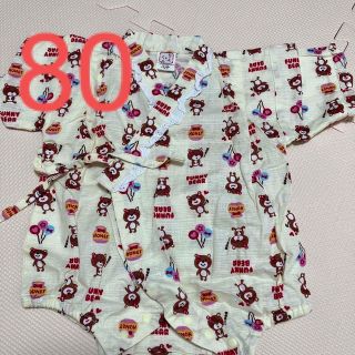 【美品】浴衣　甚平　ロンパース　80(甚平/浴衣)