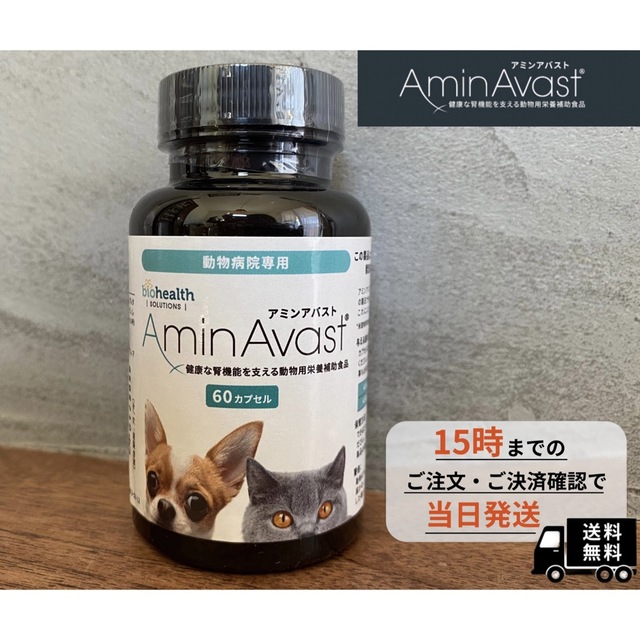 アミンアバスト 猫・小型犬用規格（300mg）60カプセル〈犬猫用