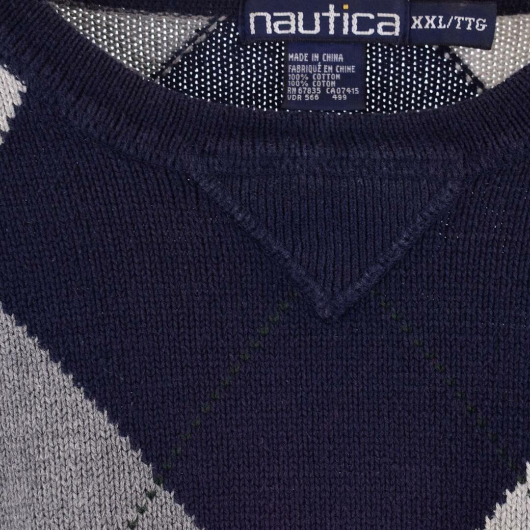 NAUTICA - 古着 ノーティカ NAUTICA 総柄 コットンニットセーター