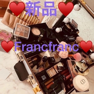フランフラン(Francfranc)の新品未使用♡Francfranc♡ヴァリーズ ハリウッドボックス ホワイトS ♡(メイクボックス)