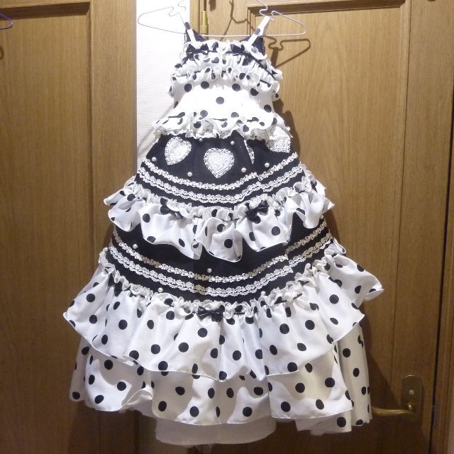 【確認用】　子供用ドレス(ブラックホワイト)　サイズ３才　<z844>m