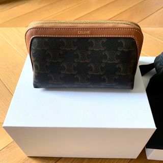 セリーヌ(celine)のセリーヌ スモール コスメティックポーチ / トリオンフキャンバス＆カーフスキン(ポーチ)