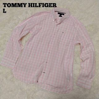 トミーヒルフィガー(TOMMY HILFIGER)のTOMMY HILFIGER ギンガムチェックシャツ L ピンク(シャツ)