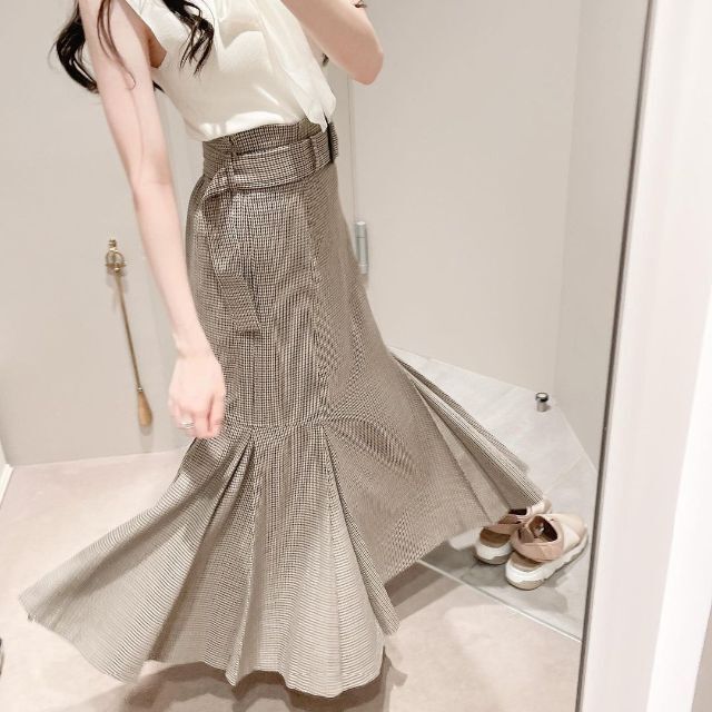フレイ アイディー プリーツヘムハイウエストスカート マーメイド