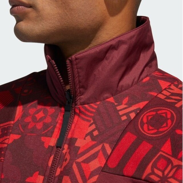 【リバーシブル】adidas★トラックジャケット★フリースブルゾン★赤★L 《超希少》adidas アディダス ジャケット フリースブルゾン レッド L