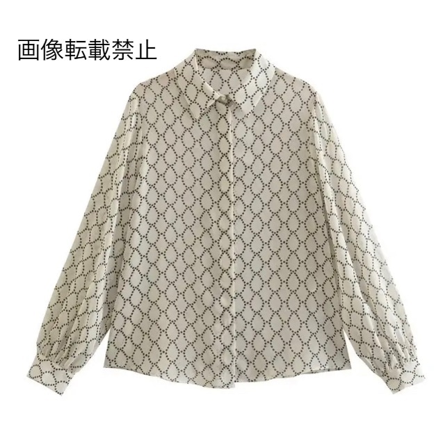 国産レトロ 80s～ アトミック柄 幾何学模様ブラウス シャツ 11 オールド 国産レトロ古着 80s カラフル総柄 ダブルブレスト開襟ブラウス