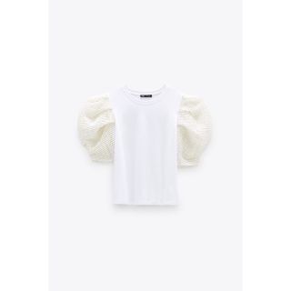 ザラ(ZARA)のSmile様専用 ✽ ZARA オーガンザ素材コントラストTシャツ(Tシャツ(半袖/袖なし))