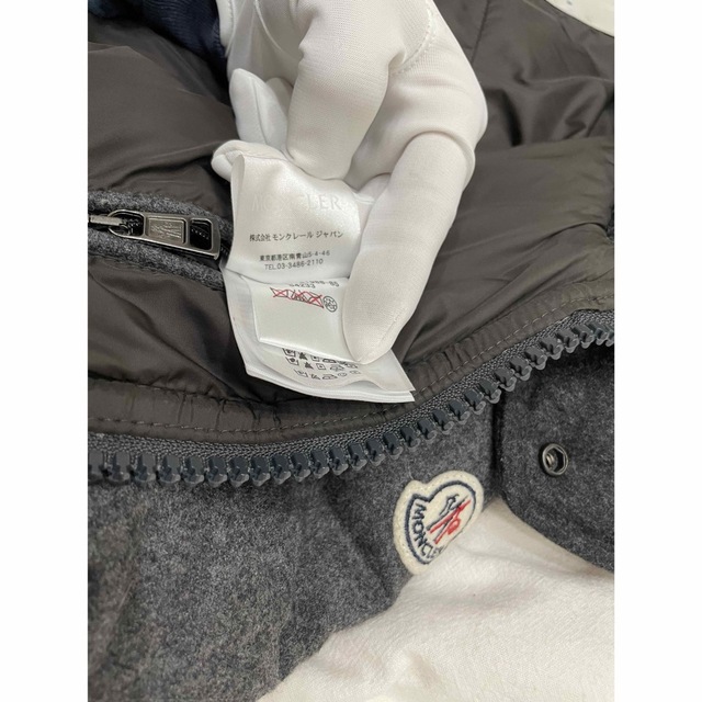 ■美品■ MONCLER モンクレール アルベルティーナ ウール×ナイロン ダウン100% サイズ00 アウター 洋服 ダークグレー系 EA0928S4