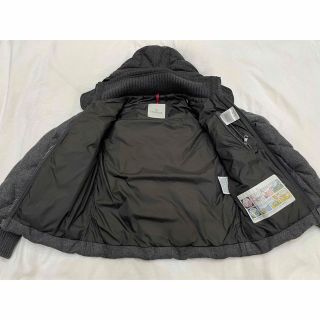 ■美品■ MONCLER モンクレール アルベルティーナ ウール×ナイロン ダウン100% サイズ00 アウター 洋服 ダークグレー系 EA0928S4