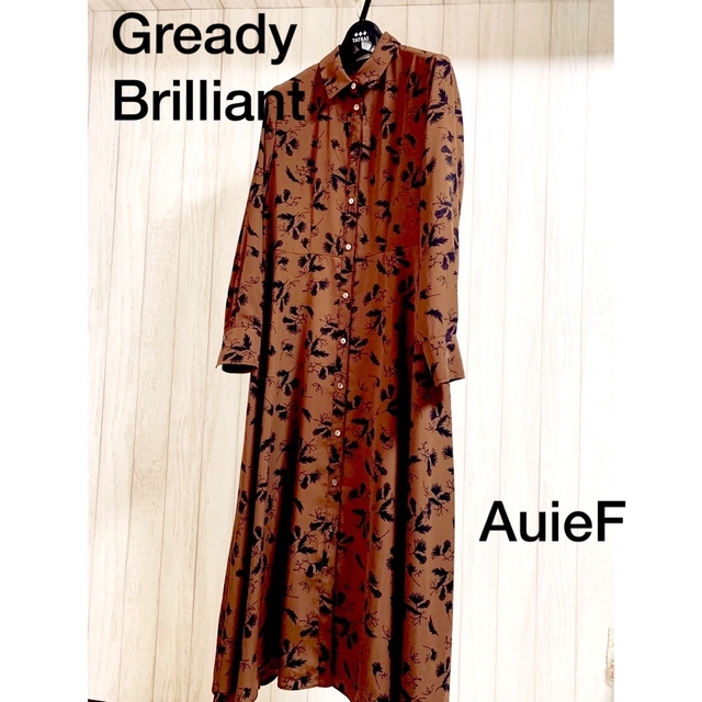 レディースGready Brilliant  AuieF 2way花柄ワンピース　ブラウン