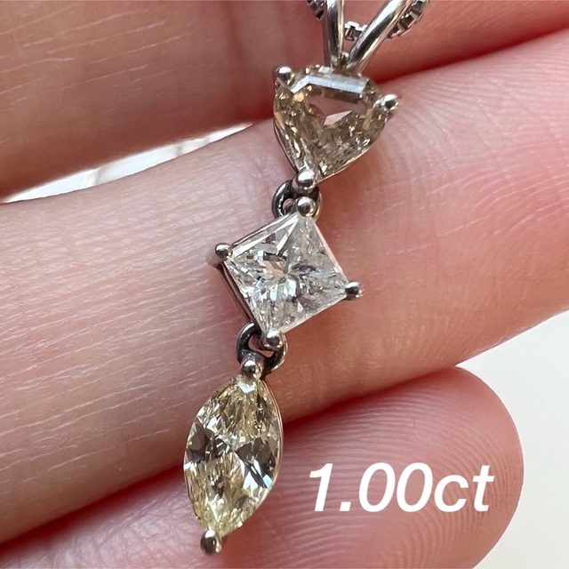 流行に ダイヤモンドネックレス カラーダイヤモンド ネックレス 1.00ct