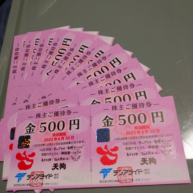 テンアライド株主優待 10000円(500円分 x 20枚)⭐匿名発送⭐