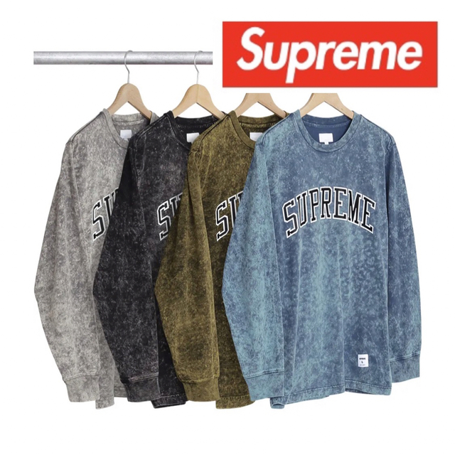 Supreme Acid Wash Arc Logo L/S Tee Mサイズ