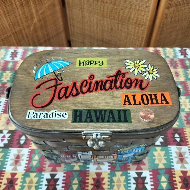 ハンドバッグ　ハワイ　木のバッグ 木製 ビンテージ 3