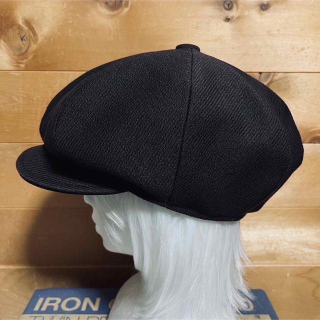 ハンドメイド　縦長ハンチング風キャスケット　焦茶　60センチ　 メンズの帽子(キャスケット)の商品写真