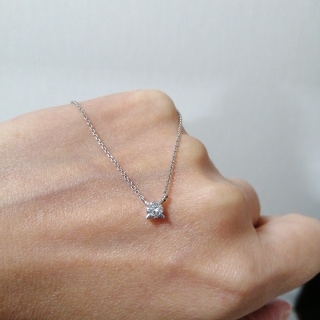 ありますの】 pt850 0.27ct ダイヤモンド ネックレス 一粒ダイヤモンド
