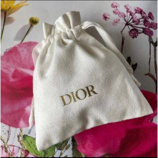 ディオール(Dior)のディオール　巾着ポーチ　白(ポーチ)