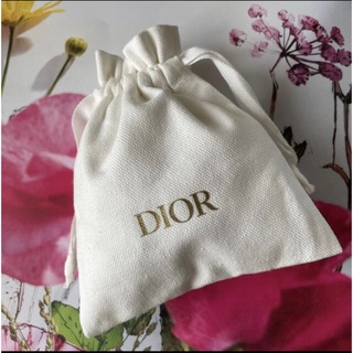 ディオール(Dior)のディオール　巾着ポーチ　白(ポーチ)