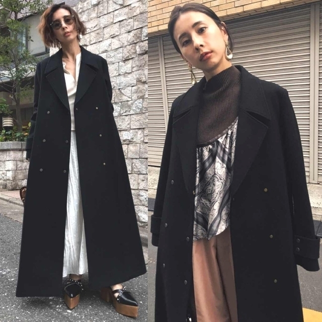 Ameri【未使用品】ベルト付✨上質 フレアロングコート | フリマアプリ ラクマ