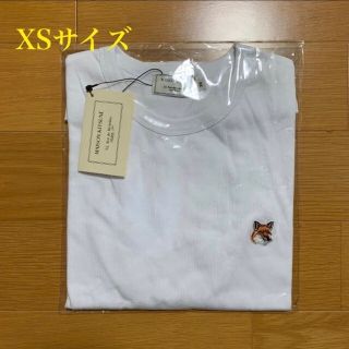 メゾンキツネ(MAISON KITSUNE')のメゾンキツネ　フォックスヘッドパッチ　Tシャツ　白　XSサイズ(Tシャツ(半袖/袖なし))