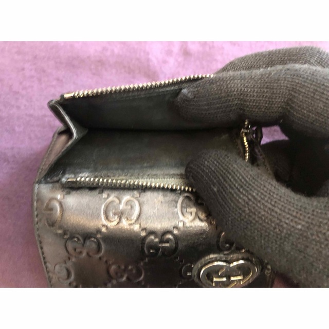 Gucci(グッチ)のGUCCI グッチ コンパクト財布 キーケース 本革 ブラック 三つ折り財布 レディースのファッション小物(財布)の商品写真