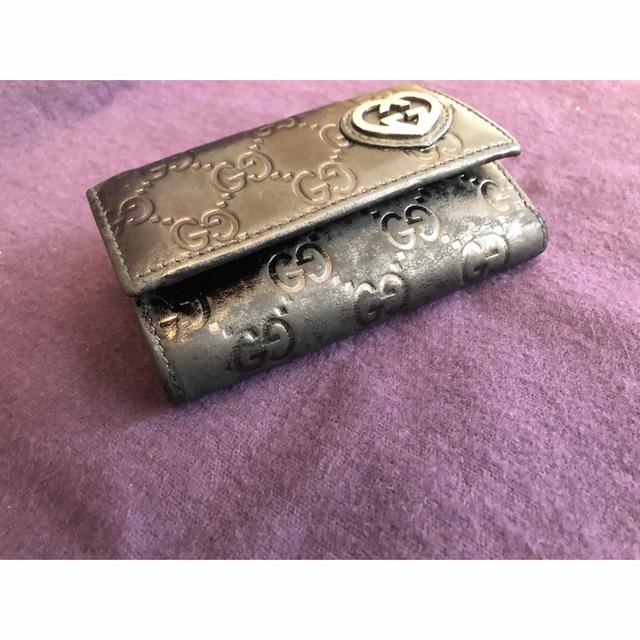 Gucci(グッチ)のGUCCI グッチ コンパクト財布 キーケース 本革 ブラック 三つ折り財布 レディースのファッション小物(財布)の商品写真