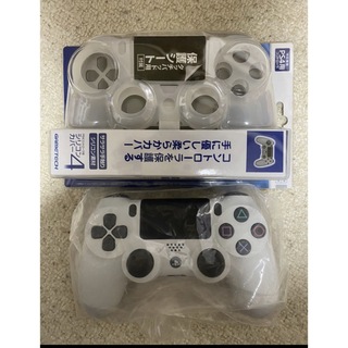 PS4 コントローラーDUALSHOCK4  ホワイト　シリコンカバーセット(その他)