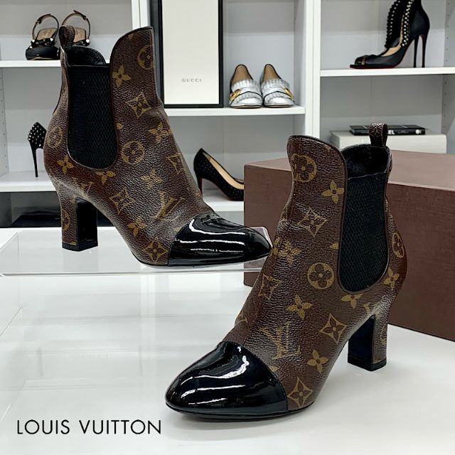 LOUIS VUITTON - 5874 ヴィトン レザー パテント モノグラム