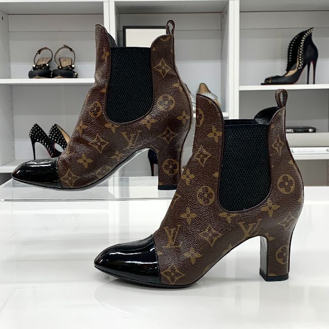 LOUIS VUITTON - 5874 ヴィトン レザー パテント モノグラム