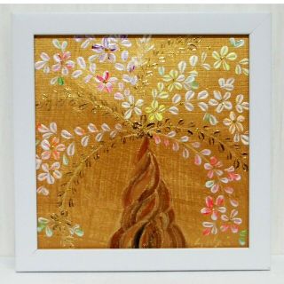 風水開運絵画　金運＊幸せの招財樹　 金のなる木  花　全体　金運　やる気　知性(置物)