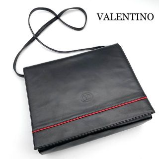 ヴァレンティノ(VALENTINO)のVALENTINO ヴァレンティノ　ショルダーバッグ　レザー　黒　ブラック(ショルダーバッグ)