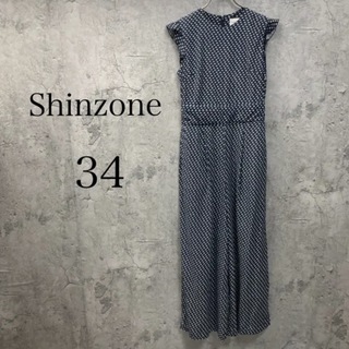 シンゾーン(Shinzone)のTHE SHINZONEサロペットオールインワン34サイズ総柄ネイビー(オールインワン)