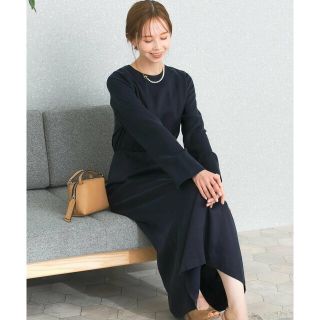 アーバンリサーチロッソ(URBAN RESEARCH ROSSO)の【navy】バックスリットロングナロードレス(ロングワンピース/マキシワンピース)