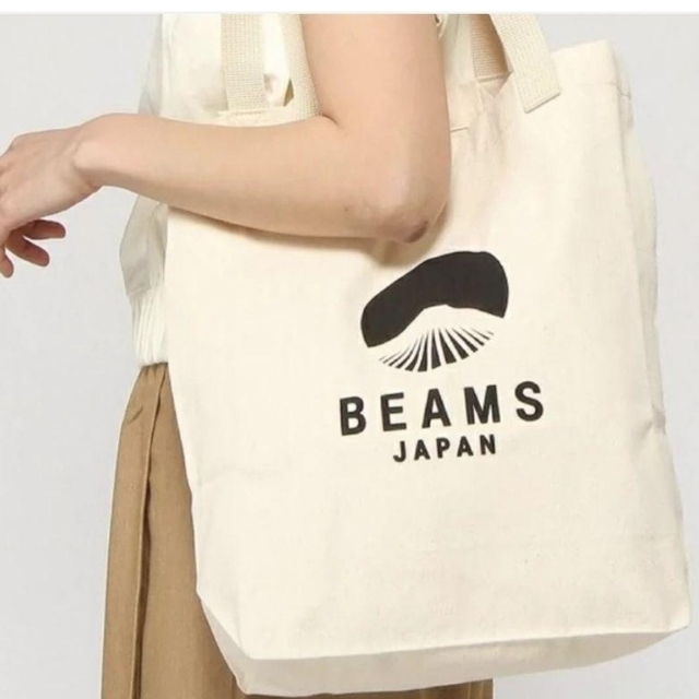 BEAMS(ビームス)のBEAMS JAPAN  帆布トートバッグ  富士山  ブラック レディースのバッグ(トートバッグ)の商品写真