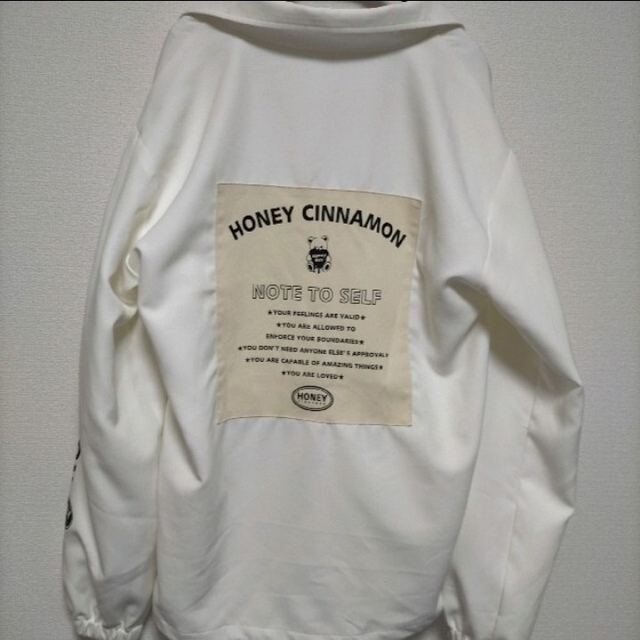 Honey Cinnamon(ハニーシナモン)の完売 ハニーシナモン honey cinnamon ナイロン ジャケット 白 レディースのジャケット/アウター(ナイロンジャケット)の商品写真