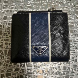 お得】 本物 ☆PRADA☆サフィアーノレザー☆ メンズ折り財布☆黒