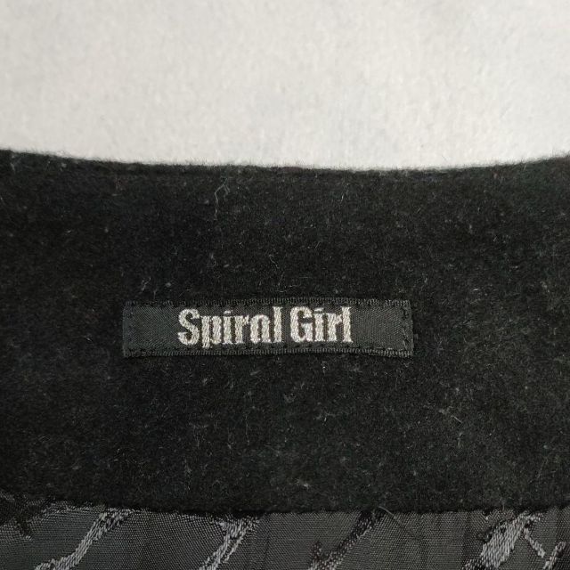 SPIRAL GIRL(スパイラルガール)のSpiral Girl　スパイラルガール　(M)　コート　黒　カシミヤ混 レディースのジャケット/アウター(ロングコート)の商品写真