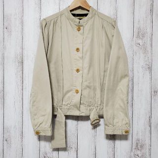 ジャンパー　レディース　ベージュ　裏地チェック柄(ブルゾン)