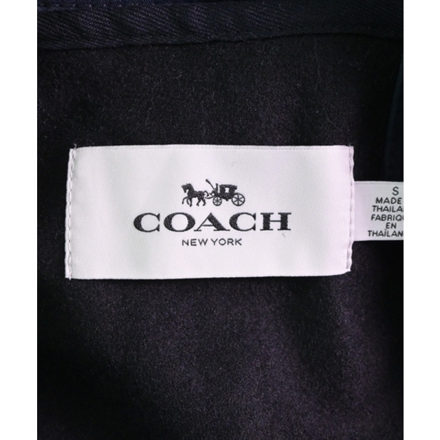 セールイベント盛り沢山 COACH コーチ ステンカラーコート S 紺 【古着】