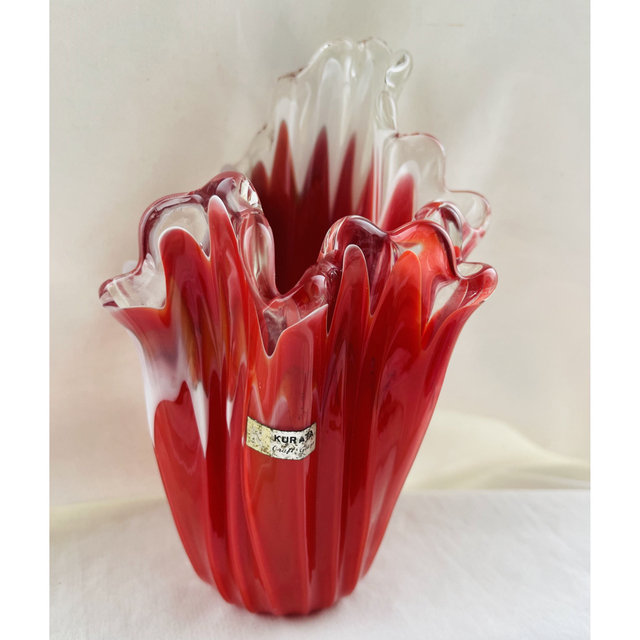 KURATA Craft Glass クリスタルガラス 手作り花瓶