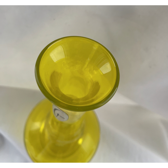 TAIHEI GLASS フラワーベース 花瓶 昭和 ガラス細工 トックリ　黄色 インテリア/住まい/日用品のインテリア小物(花瓶)の商品写真