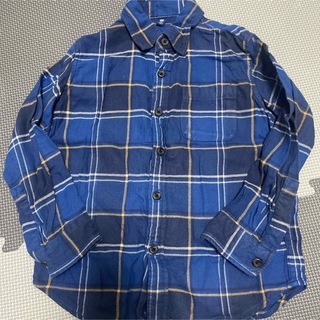 ユニクロ(UNIQLO)のUNIQLO ユニクロ　青チェックシャツ110cm(Tシャツ/カットソー)