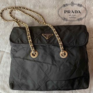 プラダ(PRADA)のPRADA チェーンショルダーバッグ　キルティング　ヴィンテージ　黒色(ショルダーバッグ)