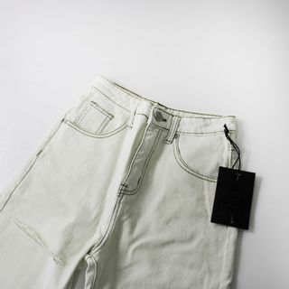 ユニフ(UNIF)の美品 UNIF ユニフ COSTA JEANS コットン ダメージデニムパンツ 24/ホワイト ボトムス【2400013207089】(デニム/ジーンズ)