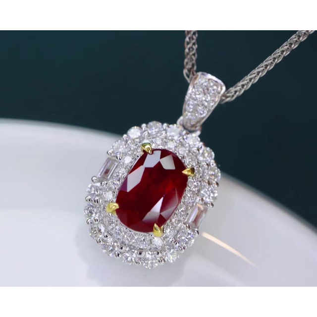 天然 ルビー ダイヤモンド  ペンダントトップ 1.05ct k18 ¥ 1