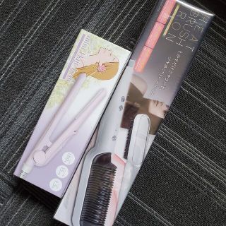 新品 ミニヘアアイロン ホットブラシ ヘアアイロン コンパクト 持ち運び(ヘアアイロン)