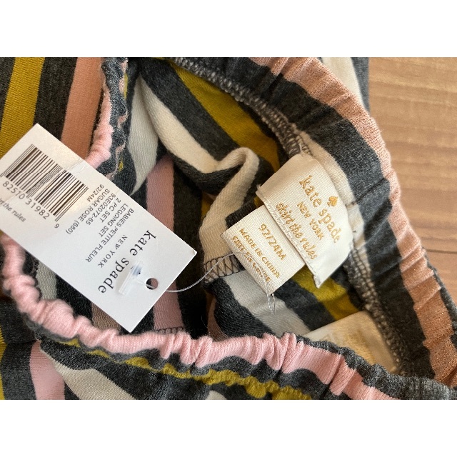 kate spade new york(ケイトスペードニューヨーク)の値下げ　kate spade kids 90 長袖Tシャツ　レギンスセットアップ キッズ/ベビー/マタニティのキッズ服女の子用(90cm~)(Tシャツ/カットソー)の商品写真