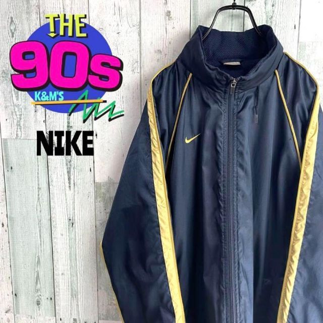 90's NIKE ナイキ  スウォッシュロゴ刺繍　ライントラックジャケット