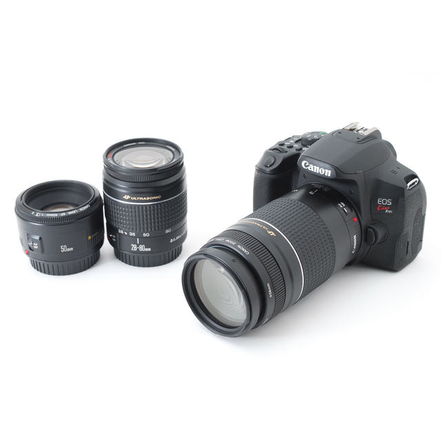 大人気新品 Canon 保証付 キャノン canon kiss x 10i標準望遠単焦点レンズセット デジタル一眼 