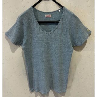 ハリウッドランチマーケット(HOLLYWOOD RANCH MARKET)の＊ハリウッドランチマーケット HRM H刺繍 Vネック 半袖 カットソー 3/L(Tシャツ/カットソー(半袖/袖なし))